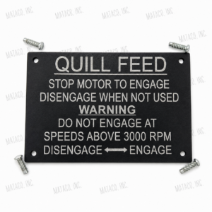 Bridgeport milling machine quill feed name plate with rivets M1581 replacement part for Series 1 J-Head mill